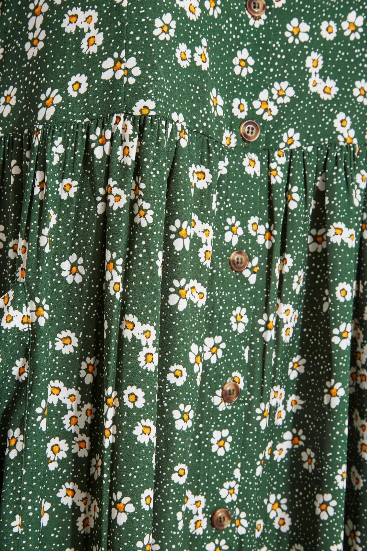 LIMITED COLLECTION - Robe Verte Floral & Pois Smocké 7 LIMITED COLLECTION - Robe Verte Floral & Pois Smocké – Image 5
