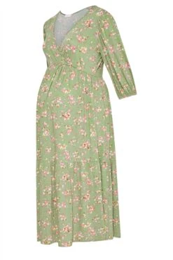 BUMP IT UP MATERNITY - Robe Verte Floral Manches Longues Volanté -GrandeTendance Boutique 9701e855 175f 4a 158354 X