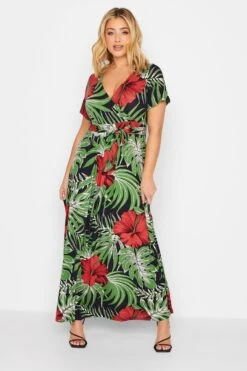YOURS - Robe Rouge & Verte Maxi Imprimé Tropical -GrandeTendance Boutique 9806f877 730c 43 301697 B