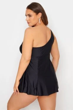 Robe De Bain Noire Manche Asymétrique à Ceinture -GrandeTendance Boutique 98a0b057 66ae 45 150229 C