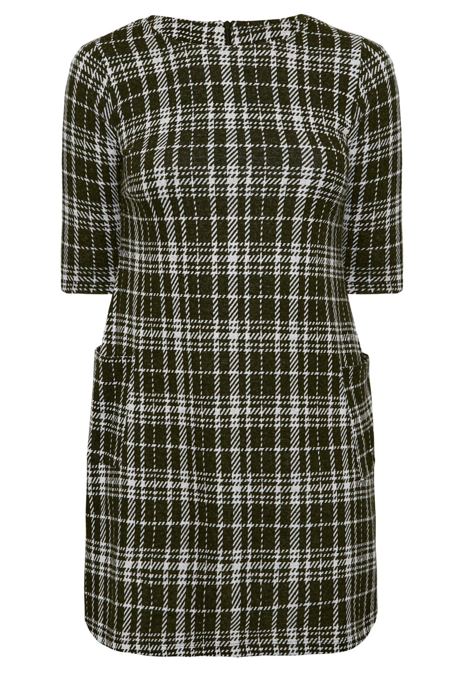 Robe Noire Petits Carreaux Coupe Droite à Poches 8 Robe Noire Petits Carreaux Coupe Droite à Poches – Image 6
