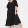 LIMITED COLLECTION - Robe Midi Noire Texturé Smocké -GrandeTendance Boutique 9a3c0e2c 0970 4f 215541 B
