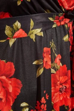 YOURS LONDON - Robe Noire & Rouge Floral Design Portefeuille -GrandeTendance Boutique 9b824e62 220f 44 161796 Z
