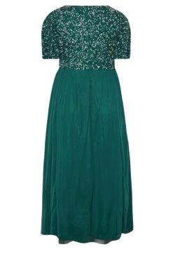 LUXE - Robe Verte Forêt Empiècement Sequin & Tulle -GrandeTendance Boutique 9bd28ad8 06bf 48 161988 Y