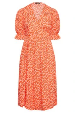 LIMITED COLLECTION - Robe Orange Style Cache-Coeur En Volanté -GrandeTendance Boutique 9c386737 6b86 41 214396 X