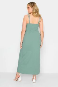 YOURS PETITE - Robe Verte Pastel Maxi Fente à L'Ourlet -GrandeTendance Boutique 9d38a9ed e000 48 174531 C