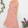 YOURS LONDON - Robe Rose Volantée Demoiselle D'Honneur -GrandeTendance Boutique 9de26f1e dc82 4e 161887 A