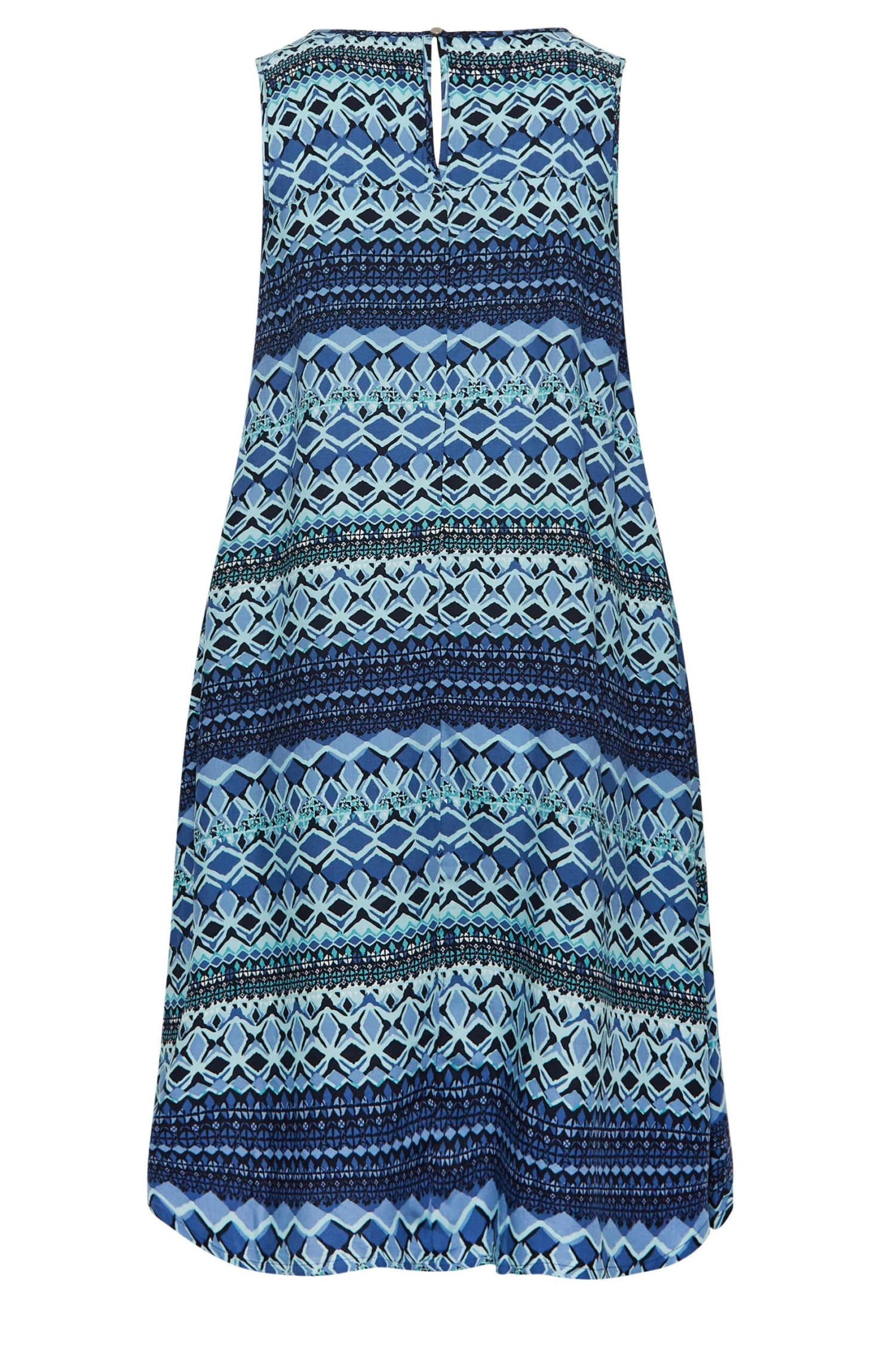 YOURS - Robe Bleue Marine Volanté Coupe Droite Aztèque 10 YOURS - Robe Bleue Marine Volanté Coupe Droite Aztèque – Image 8