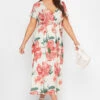YOURS - Robe Cache-Coeur Midaxi Blanche Floral