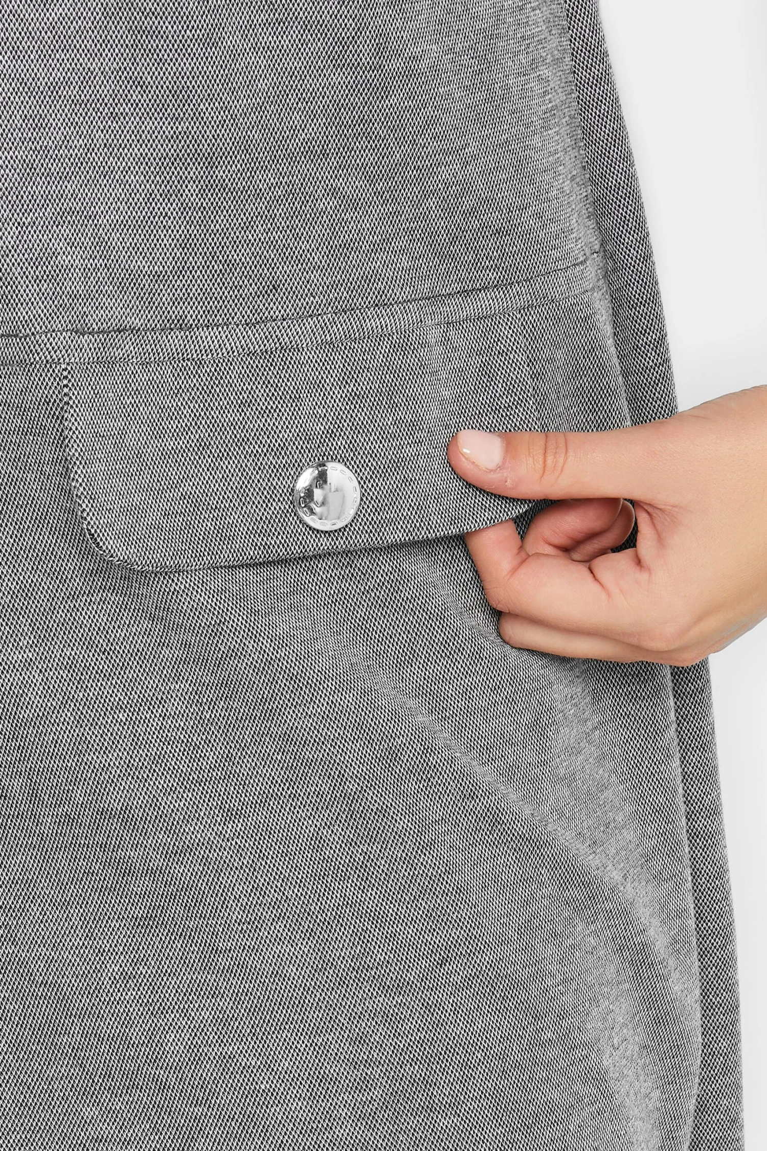 Robe Grise En Maille Coupe Droite à Poches 6 Robe Grise En Maille Coupe Droite à Poches – Image 4