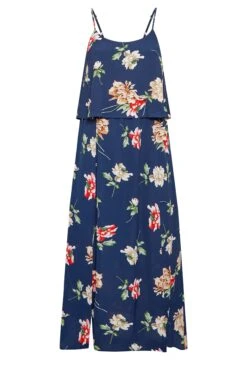 YOURS LONDON - Robe Bleue Marine Floral Volantée Superposée -GrandeTendance Boutique a012cc5b 0060 4a 161945 X