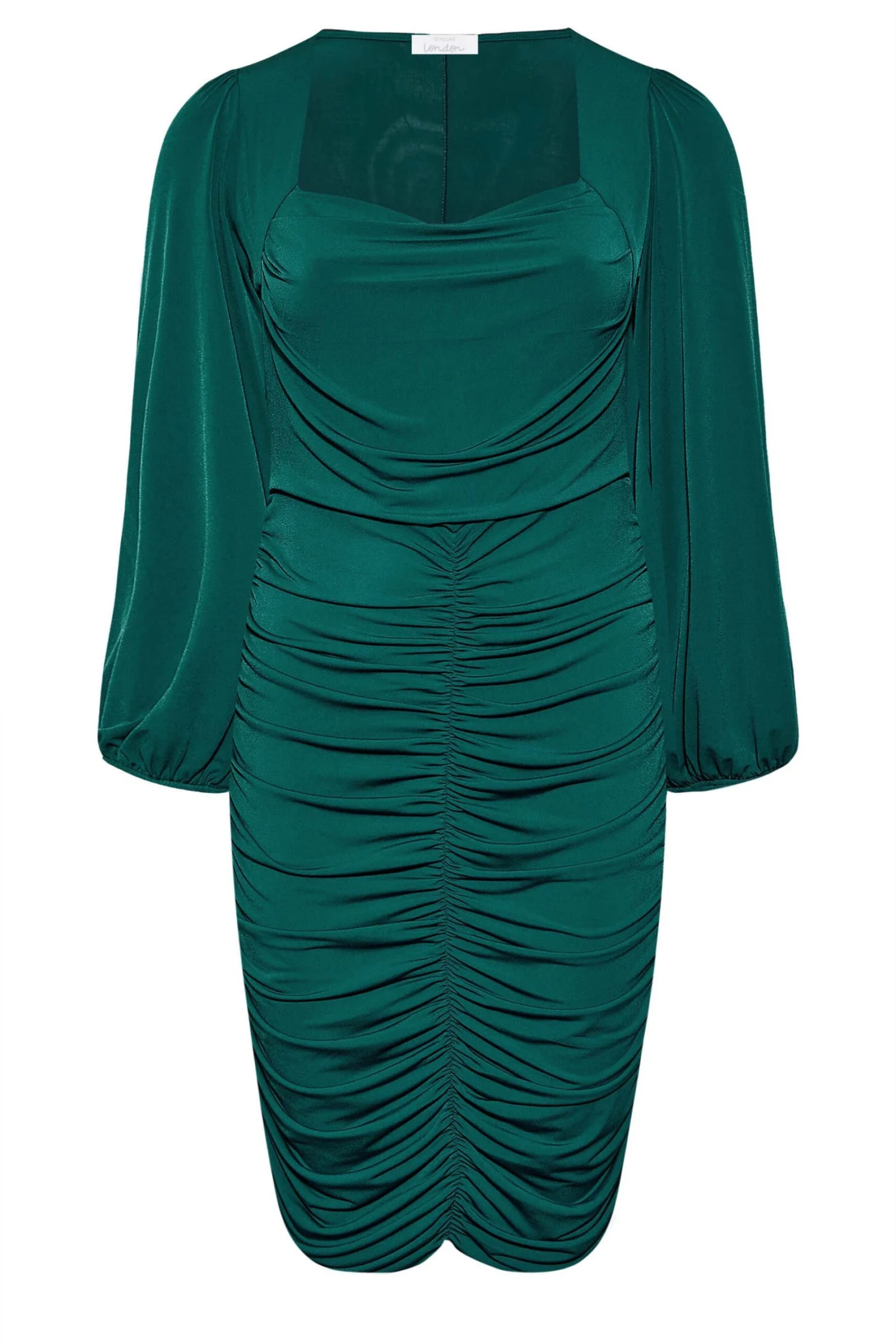 YOURS LONDON - Robe Verte Plissée Encolure Carrée 8 YOURS LONDON - Robe Verte Plissée Encolure Carrée – Image 6