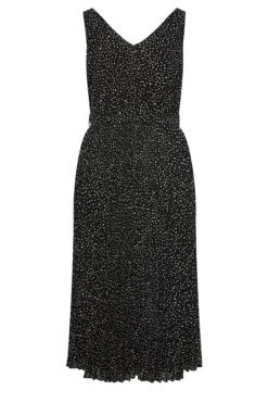 YOURS LONDON - Robe Noire à Pois Maxi Plissée -GrandeTendance Boutique a0e9e71a b396 47 162083 Y