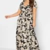 YOURS - Robe Maxi Noire & Beige Floral Cache-Coeur -GrandeTendance Boutique a102db71 7e11 40 137435 A