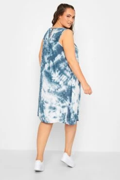 YOURS - Robe Bleue Foncé Volanté Coupe Droite Tie & Dye -GrandeTendance Boutique a1173161 dbdb 44 137449 C