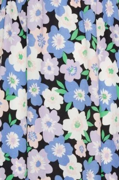 YOURS - Robe Bleue Floral Volanté Épaules Ajourées -GrandeTendance Boutique a13556f8 8302 49 137286 Z