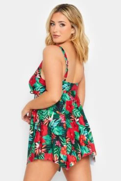 YOURS - Robe De Bain Verte & Rouge Tropical -GrandeTendance Boutique a13dd5a8 299d 47 150307 C