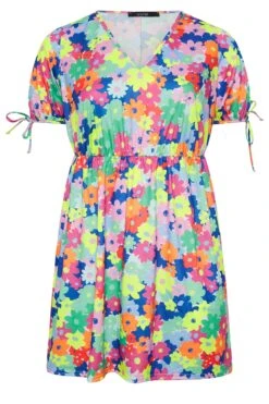 LIMITED COLLECTION - Robe Courte Multi-Floral -GrandeTendance Boutique a1f1c4ab 0613 4e 215780 X
