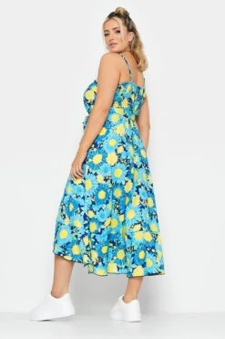 LIMITED COLLECTION - Robe Bleue & Jaune Floral Midaxi Volanté -GrandeTendance Boutique a2723eff 19c7 4c 215496 C