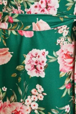 YOURS LONDON - Robe Verte Foncée Floral Manches Courtes -GrandeTendance Boutique a2d6e275 db1b 4a 161733 Z