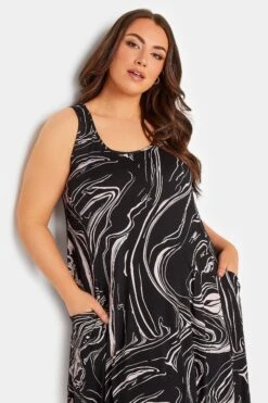 Robe Noire Marbrée Sans Manches Midi En Jersey à Poches -GrandeTendance Boutique a2e81e2e dcb8 4a 137535 D