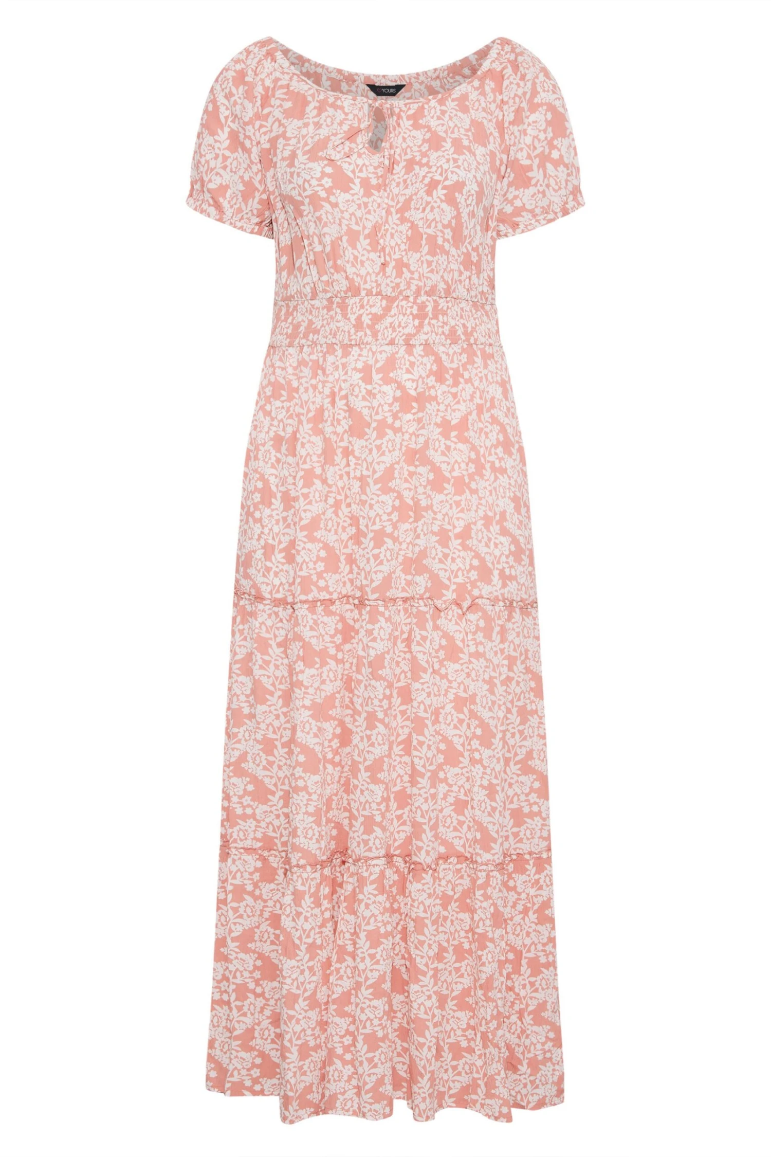 Robe Rose Maxi Imprimé Floral Manches Courtes 8 Robe Rose Maxi Imprimé Floral Manches Courtes – Image 6