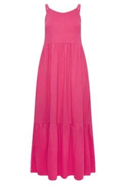 YOURS - Robe Rose Volantée Fines Bretelles Maxi En Jersey -GrandeTendance Boutique a38281e7 ccdd 4d 137357 X