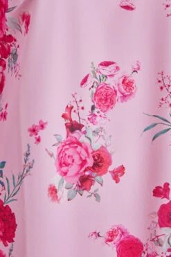 YOURS LONDON - Robe Rose Coupe Droite En Floral -GrandeTendance Boutique a3a10665 617d 4d 161475 Z