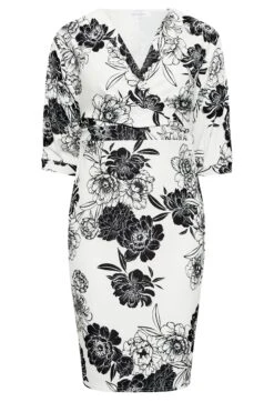 YOURS LONDON - Robe Noire & Blanche Floral Col V -GrandeTendance Boutique a3ab7609 213c 4e 162043 X