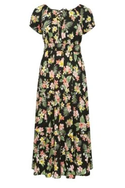 YOURS - Robe Noire Maxi Floral Tropical Volanté 14 YOURS - Robe Noire Maxi Floral Tropical Volanté -GrandeTendance Boutique a426d92c e785 43 137324 X