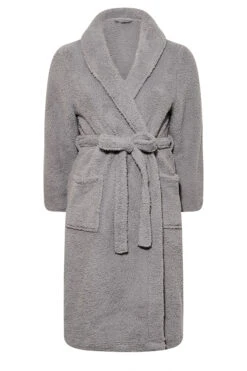 Robe De Chambre Grise En Peluche à Poches -GrandeTendance Boutique a4fc2df6 e2b4 41 148784 X