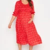 BUMP IT UP MATERNITY - Robe Rouge Floral Midi