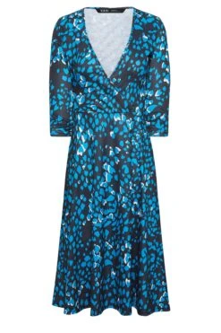 YOURS PETITE - Robe Bleue Tâchetée Animal Cache-Coeur En Jersey -GrandeTendance Boutique a6721d9f 49a0 4f 174576 X
