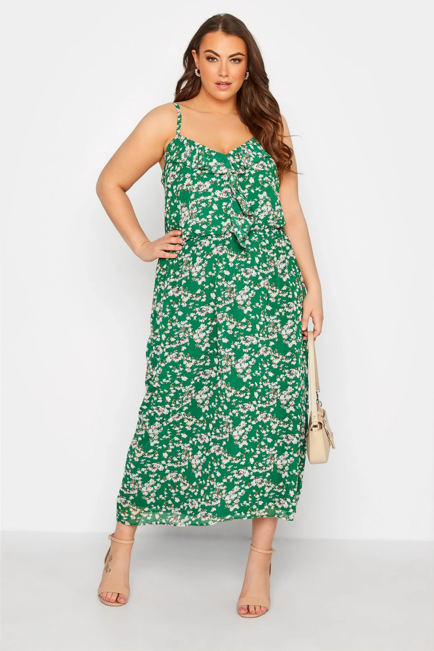 YOURS LONDON - Robe Verte Floral Volanté En Maxi 3 YOURS LONDON - Robe Verte Floral Volanté En Maxi