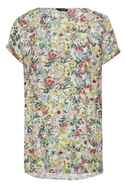 Robe Coupe Droite Blanche Multi-Floral -GrandeTendance Boutique a90214c6 31dd 47 174112 X