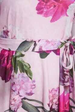 YOURS LONDON - Robe Rose Floral Ceinture Manches Bouffantes -GrandeTendance Boutique a94c81d7 9612 4c 161369 S