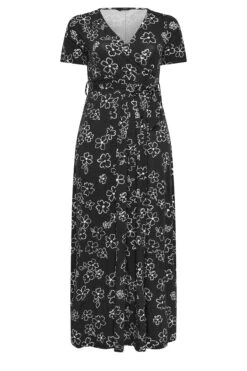 YOURS - Robe Maxi Noire Floral Blanc Cache-Coeur -GrandeTendance Boutique a99a4718 e351 4a 301993 X