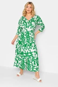YOURS - Robe Verte Maxi Floral Fente Avant -GrandeTendance Boutique aa9a47a2 6ba2 4e 301904 B