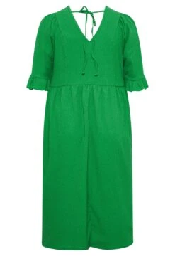 YOURS - Robe Midi Verte Texturée Smocké Manches Courtes -GrandeTendance Boutique ab16e565 2fd6 48 137507 Y