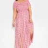 Robe Floral Maxi Rose Encolure Bardot -GrandeTendance Boutique ab17492e b11c 4b 137341 A
