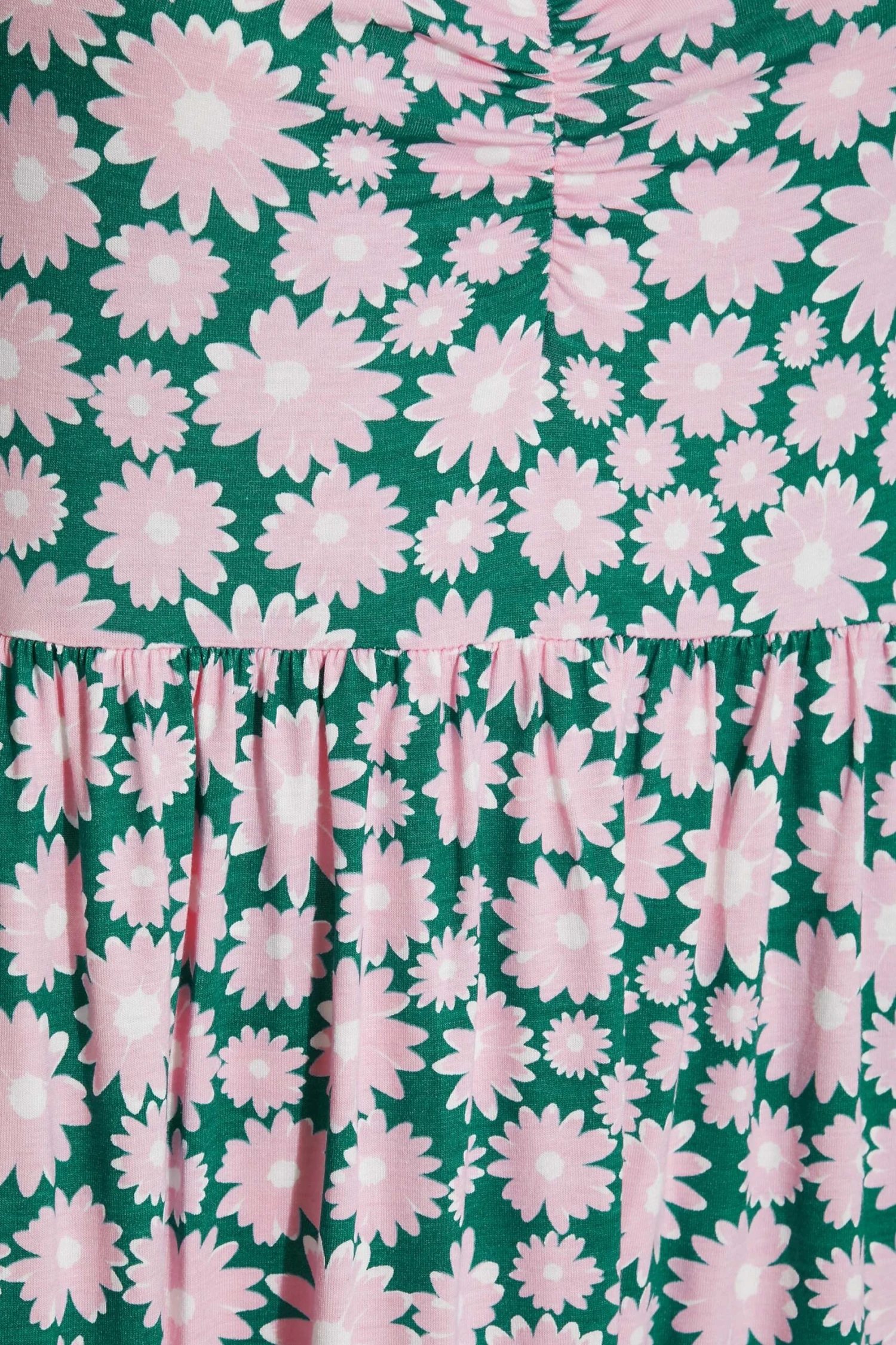 Robe Rose Midaxi Design Marguerites Manches Courtes 7 Robe Rose Midaxi Design Marguerites Manches Courtes – Image 5