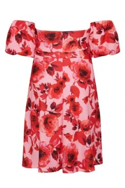 YOURS LONDON - Robe Rose & Rouge Floral Design Bardot 15 YOURS LONDON - Robe Rose & Rouge Floral Design Bardot -GrandeTendance Boutique acb7fbf6 cb4c 45 161310 BK
