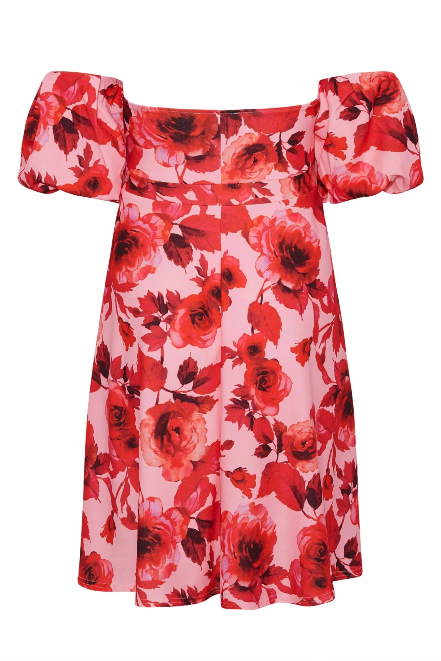 YOURS LONDON - Robe Rose & Rouge Floral Design Bardot 9 YOURS LONDON - Robe Rose & Rouge Floral Design Bardot – Image 7