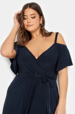 YOURS LONDON - Robe Bardot Cache-Coeur Bleue Marine -GrandeTendance Boutique accd1053 69d8 46 162177 D