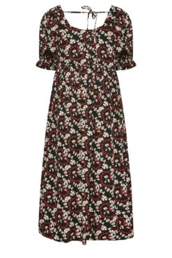 LIMITED COLLECTION - Robe Noire Floral Rouge Encolure Coeur -GrandeTendance Boutique ad9c4cdd 0245 46 215679 Y