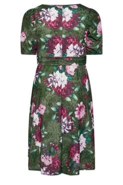 YOURS LONDON - Robe Midaxi Verte Floral & Animal Volanté -GrandeTendance Boutique ae46d758 0706 4f 161790 Y
