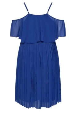 YOURS LONDON - Robe Midi Bleue Roi Plissée Volantée -GrandeTendance Boutique afbe93e5 1c86 4f 162120 Y