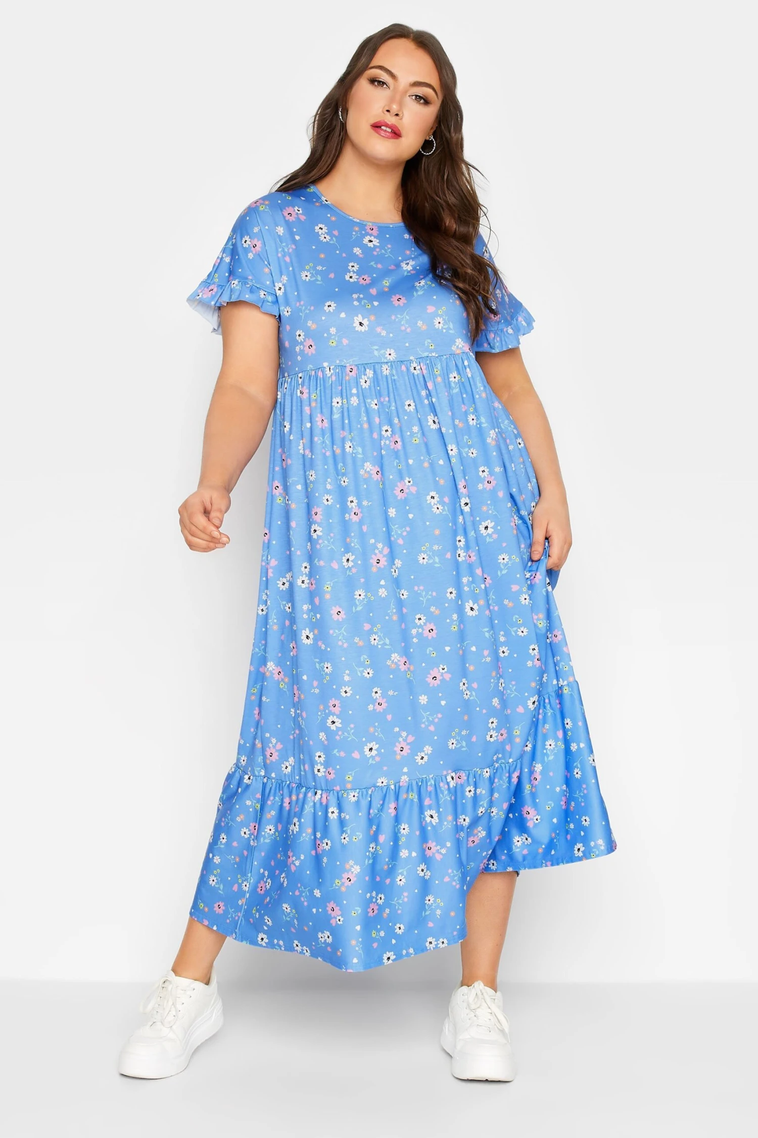 LIMITED COLLECTION - Robe Smocké Maxi Bleue Floral 3 LIMITED COLLECTION - Robe Smocké Maxi Bleue Floral