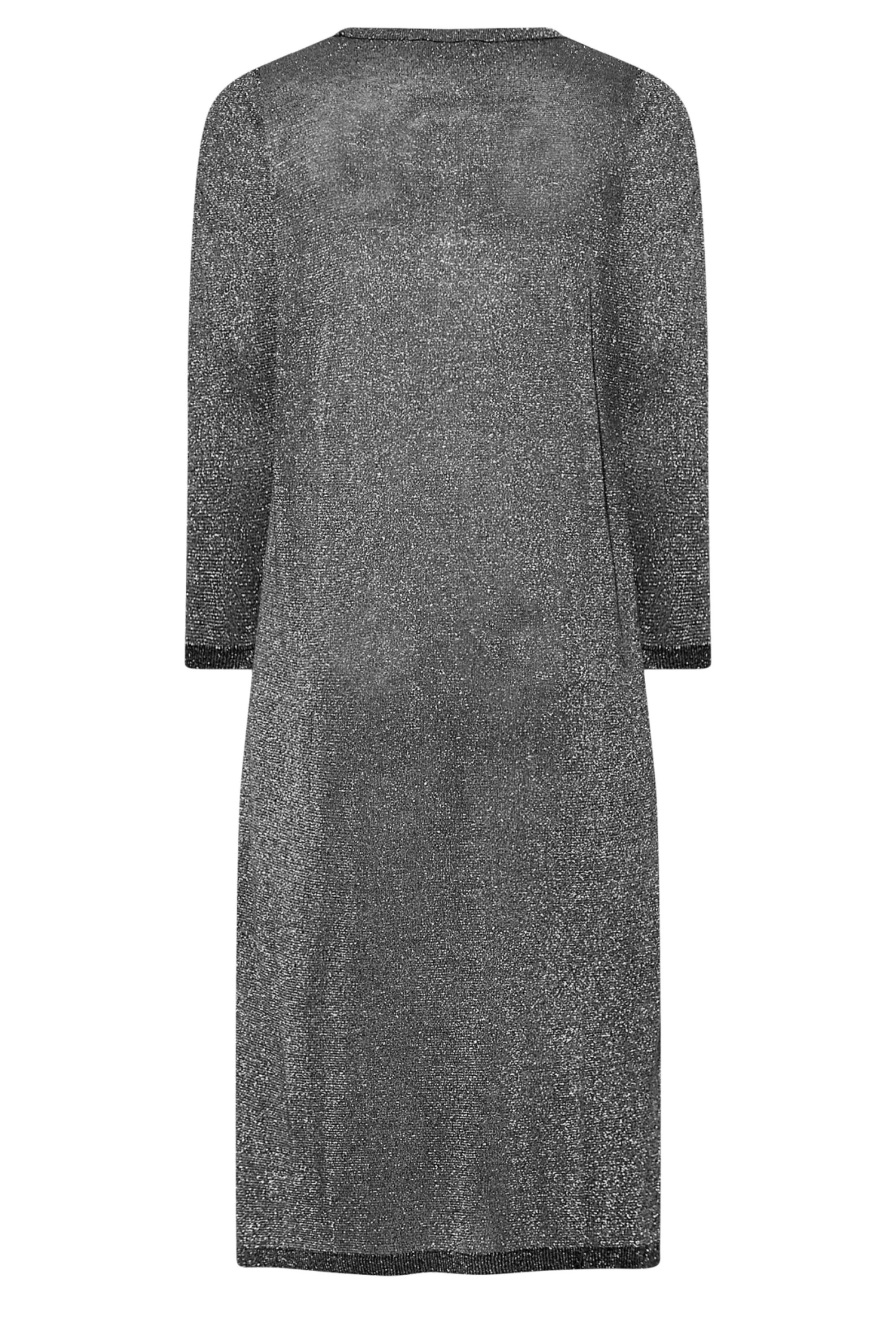 Robe Midaxi Argentée Paillettée Manches Longues 8 Robe Midaxi Argentée Paillettée Manches Longues – Image 6