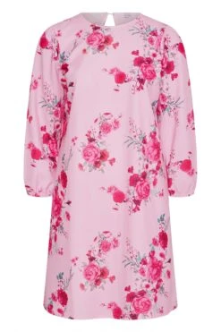 YOURS LONDON - Robe Rose Coupe Droite En Floral -GrandeTendance Boutique b1521802 3ee1 4a 161475 X